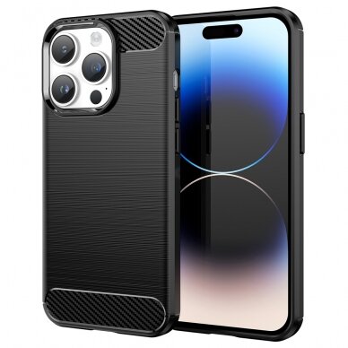 [Užsakomoji prekė] Dėklas Google Pixel 8 Pro - Techsuit Carbon Silicone - Juodas