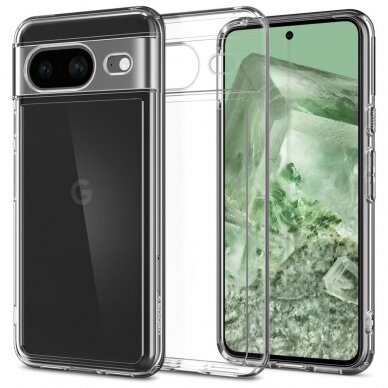 [Užsakomoji prekė] Dėklas Google Pixel 8 - Spigen Ultra Hybrid - Skaidrus