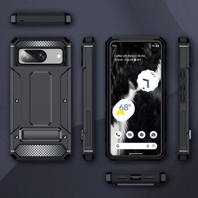 [Užsakomoji prekė] Dėklas Google Pixel 8 - Techsuit Hybrid Armor Kickstand - Juodas 1