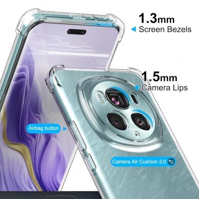 [Užsakomoji prekė] Dėklas Honor Magic6 Pro - Techsuit Shockproof Clear Silicone - Permatomas 4