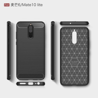 [Užsakomoji prekė] Telefono dėklas Huawei Mate 10 Lite - Techsuit Carbon Silicone - Juodas 6