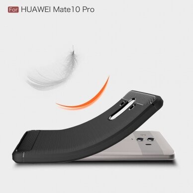 [Užsakomoji prekė] Telefono dėklas Huawei Mate 10 Pro - Techsuit Carbon Silicone - Juodas 2