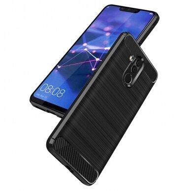 [Užsakomoji prekė] Dėklas skirtas Huawei Mate 20 Lite - Techsuit Carbon Silicone - Juodas 3