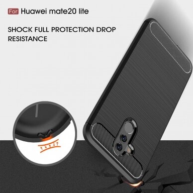 [Užsakomoji prekė] Dėklas skirtas Huawei Mate 20 Lite - Techsuit Carbon Silicone - Juodas 6