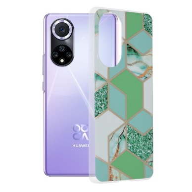 [Užsakomoji prekė] Dėklas skirtas Huawei nova 9 / Honor 50 - Techsuit Marble Series - Žalias Hex