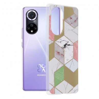 [Užsakomoji prekė] Dėklas skirtas Huawei nova 9 / Honor 50 - Techsuit Marble Series - Violetinis Hex