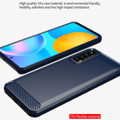 [Užsakomoji prekė] Dėklas skirtas Huawei P Smart 2021 - Techsuit Carbon Silicone - Juodas 3