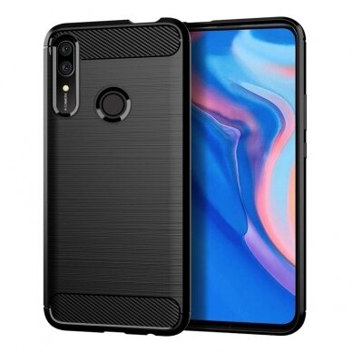 [Užsakomoji prekė] Dėklas skirtas Huawei P Smart Z - Techsuit Carbon Silicone - Juodas