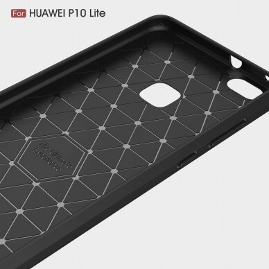 [Užsakomoji prekė] Dėklas skirtas Huawei P10 Lite - Techsuit Carbon Silicone - Juodas 4