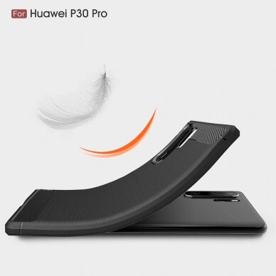 [Užsakomoji prekė] Dėklas skirtas Huawei P30 Pro / P30 Pro New Edition - Techsuit Carbon Silicone - Juodas 6