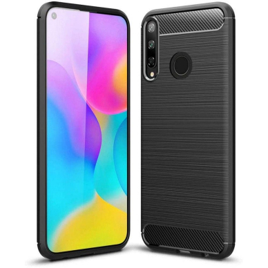 [Užsakomoji prekė] Dėklas skirtas Huawei P40 Lite E - Techsuit Carbon Silicone - Juodas