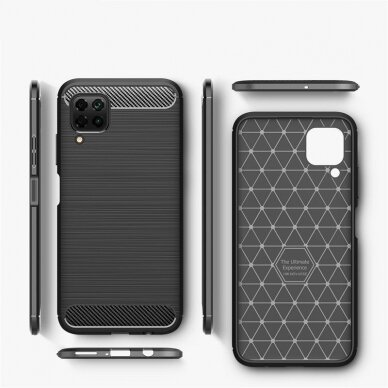 [Užsakomoji prekė] Dėklas skirtas Huawei P40 Lite - Techsuit Carbon Silicone - Juodas 3