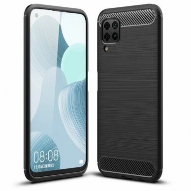 [Užsakomoji prekė] Dėklas skirtas Huawei P40 Lite - Techsuit Carbon Silicone - Juodas