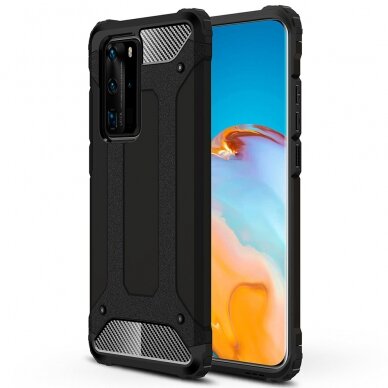 [Užsakomoji prekė] Telefono dėklas Huawei P40 Pro - Techsuit Hybrid Armor - Juodas