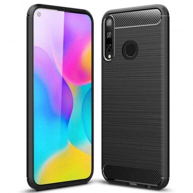 [Užsakomoji prekė] Dėklas skirtas Huawei Y6p - Techsuit Carbon Silicone - Juodas 2