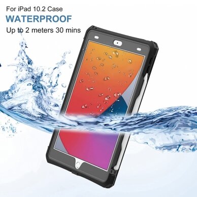 [Užsakomoji prekė] Dėklas iPad 10.2" (2019 / 2020 / 2021) - ShellBox Waterproof IP68 - Juodas 1