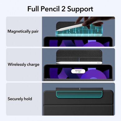 [Užsakomoji prekė] Dėklas iPad Air 4 (2020) / Air 5 (2022) - ESR Rebound Hybrid - Juodas 3