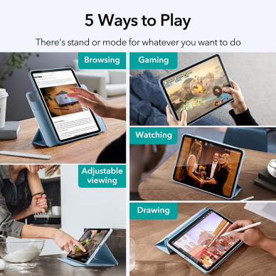 [Užsakomoji prekė] Dėklas iPad Air 4 (2020) / Air 5 (2022) - ESR Rebound Hybrid - Sky Mėlynas 5