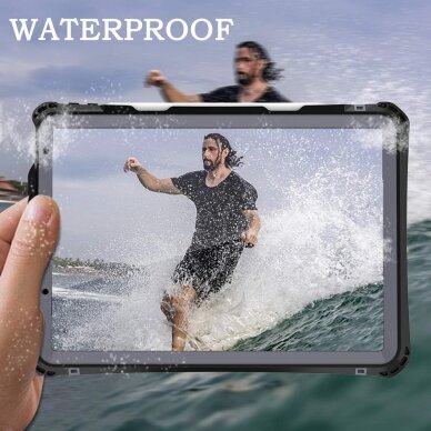 [Užsakomoji prekė] Dėklas iPad Air 4 (2020) / Air 5 (2022) - ShellBox Waterproof IP68 - Juodas 2