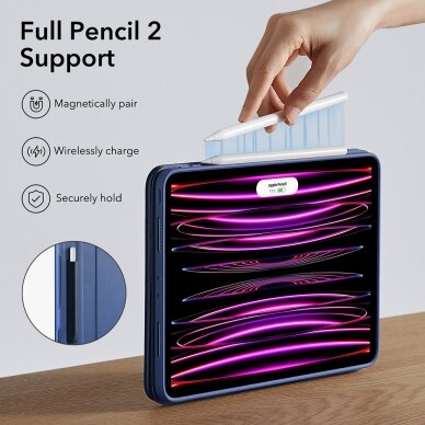 [Užsakomoji prekė] Dėklas iPad Pro 12.9 (2021 / 2022) - ESR Shift Magnetic - Mėlynas 6