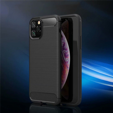 [Užsakomoji prekė] Dėklas skirtas iPhone 11 Pro Max - Techsuit Carbon Silicone - Juodas  3