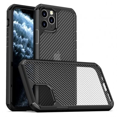 [Užsakomoji prekė] Telefono dėklas iPhone 11 Pro - Techsuit Carbon Fuse - Juodas