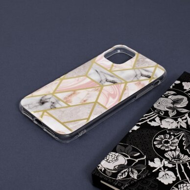 [Užsakomoji prekė] Dėklas skirtas iPhone 11 - Techsuit Marble Series - Rožinis Hex ORQ671 3