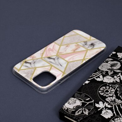 [Užsakomoji prekė] Dėklas skirtas iPhone 11 - Techsuit Marble Series - Rožinis Hex ORQ671 4