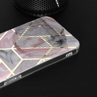 [Užsakomoji prekė] Dėklas skirtas iPhone 11 - Techsuit Marble Series - Rožinis Hex ORQ671 5