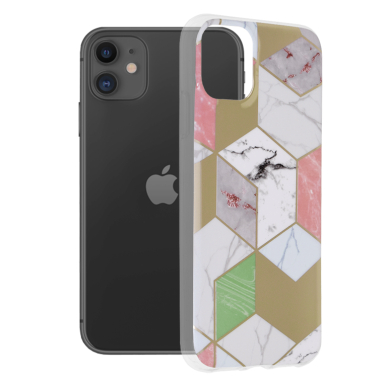 [Užsakomoji prekė] Dėklas skirtas iPhone 11 - Techsuit Marble Series - Violetinis Hex