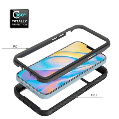 [Užsakomoji prekė] Dėklas skirtas iPhone 12 / 12 Pro + Folie - Techsuit Defense360 Pro - Juodas  2