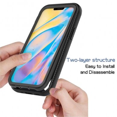 [Užsakomoji prekė] Dėklas skirtas iPhone 12 / 12 Pro + Folie - Techsuit Defense360 Pro - Juodas  5