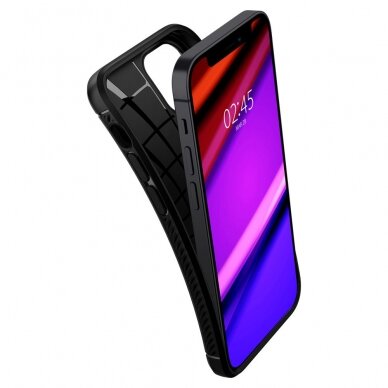 [Užsakomoji prekė] Dėklas skirtas iPhone 12 / 12 Pro - Spigen Rugged Armor - Juodas  4