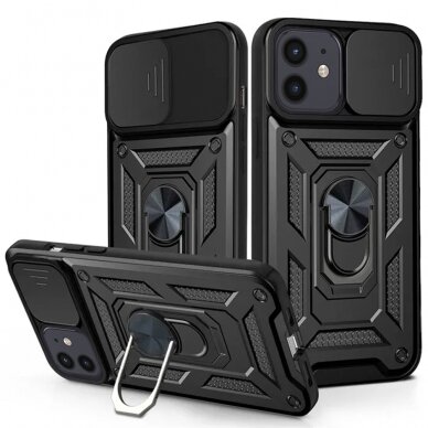 [Užsakomoji prekė] Dėklas skirtas iPhone 12 / 12 Pro - Techsuit CamShield Series - Juodas