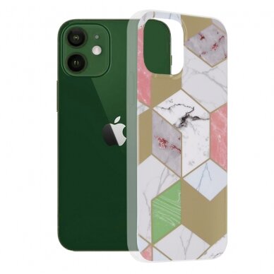 [Užsakomoji prekė] Dėklas skirtas iPhone 12 / 12 Pro - Techsuit Marble Series - Violetinis Hex