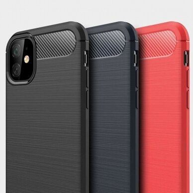 [Užsakomoji prekė] Dėklas skirtas iPhone 12 mini - Techsuit Carbon Silicone - Juodas  6