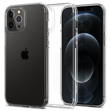 [Užsakomoji prekė] Dėklas skirtas iPhone 12 Pro Max - Spigen Ultra Hybrid - permatomas