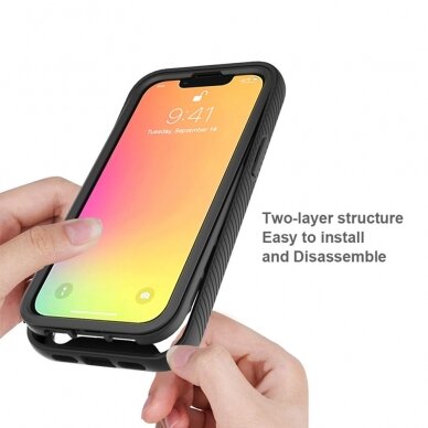 [Užsakomoji prekė] Dėklas skirtas iPhone 13 mini + Folie - Techsuit Defense360 Pro - Juodas  4