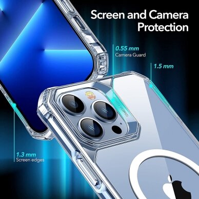 [Užsakomoji prekė] Dėklas skirtas iPhone 13 Pro - ESR Air Armor HaloLock - permatomas  3