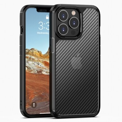 [Užsakomoji prekė] Dėklas skirtas iPhone 13 Pro Max - Techsuit Carbon Fuse - Juodas  1