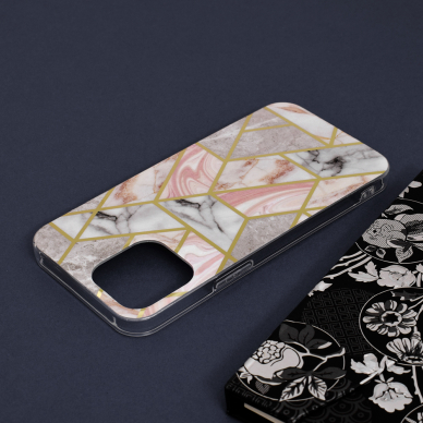 [Užsakomoji prekė] Dėklas skirtas iPhone 13 Pro Max - Techsuit Marble Series - Rožinis Hex  4