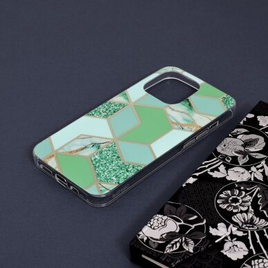 [Užsakomoji prekė] Dėklas skirtas iPhone 13 Pro - Techsuit Marble Series - Žalias Hex  3