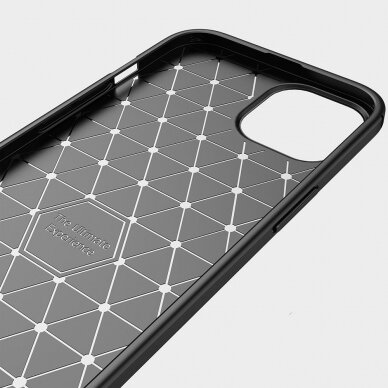 [Užsakomoji prekė] Dėklas skirtas iPhone 13 - Techsuit Carbon Silicone - Juodas  1