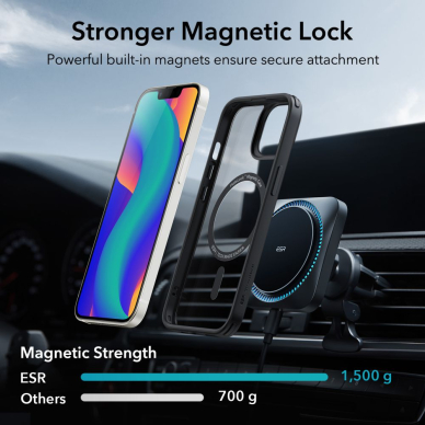 [Užsakomoji prekė] Dėklas skirtas iPhone 14 Plus - ESR Classic Hybrid HaloLock - permatomas Juodas  6