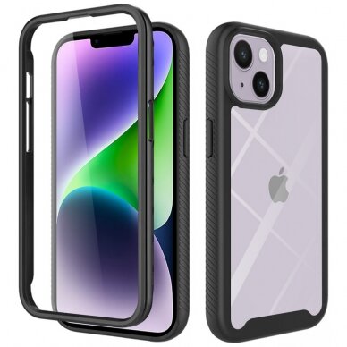 [Užsakomoji prekė] Dėklas skirtas iPhone 14 Plus + Folie - Techsuit Defense360 Pro - Juodas