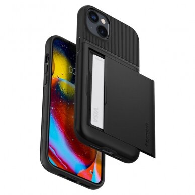 [Užsakomoji prekė] Dėklas skirtas iPhone 14 Plus - Spigen Slim Armor CS - Juodas  2