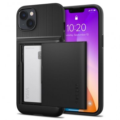 [Užsakomoji prekė] Dėklas skirtas iPhone 14 Plus - Spigen Slim Armor CS - Juodas