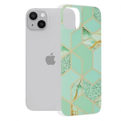 [Užsakomoji prekė] Dėklas skirtas iPhone 14 Plus - Techsuit Marble Series - Žalias Hex