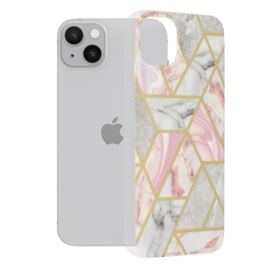 [Užsakomoji prekė] Dėklas skirtas iPhone 14 Plus - Techsuit Marble Series - Rožinis Hex