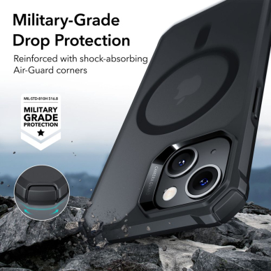 [Užsakomoji prekė] Dėklas iPhone 14 Pro - ESR Air Armor HaloLock - Frosted Juodas 5